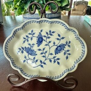 Andrea by Sadek Trinket -Soap - Coin Tray 6” Blue & White‎